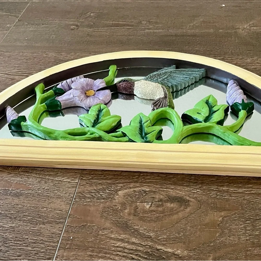 Elegant Hummingbird Wall Decor with Cream and Green Accents
